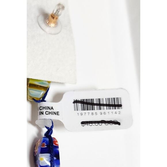 Free People Ariana Ost Voyage Dangle Earrings Artisanal Beaded Crystal Glass - Picture 4 of 4